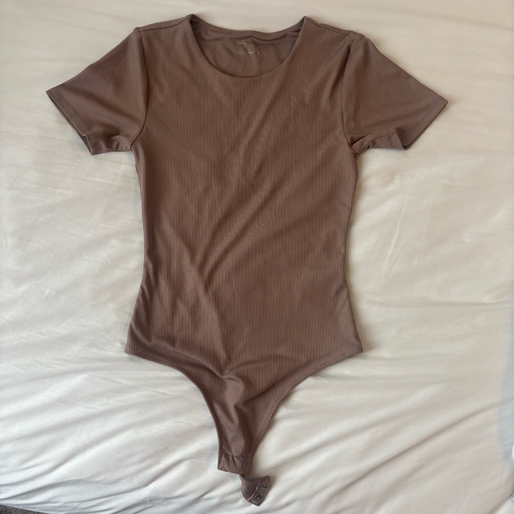 Urban Heritage Double Lined Brown Ribbed Bodysuit